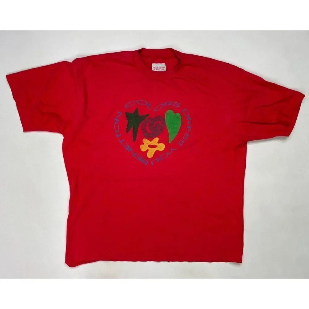 VINTAGE United Colors Of Benetton T-shirt Men Medium 90s Single Stitch